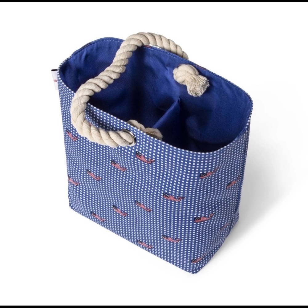 NWT Vineyard Vines for Target Wine Tote [gingham flag pattern on whale]